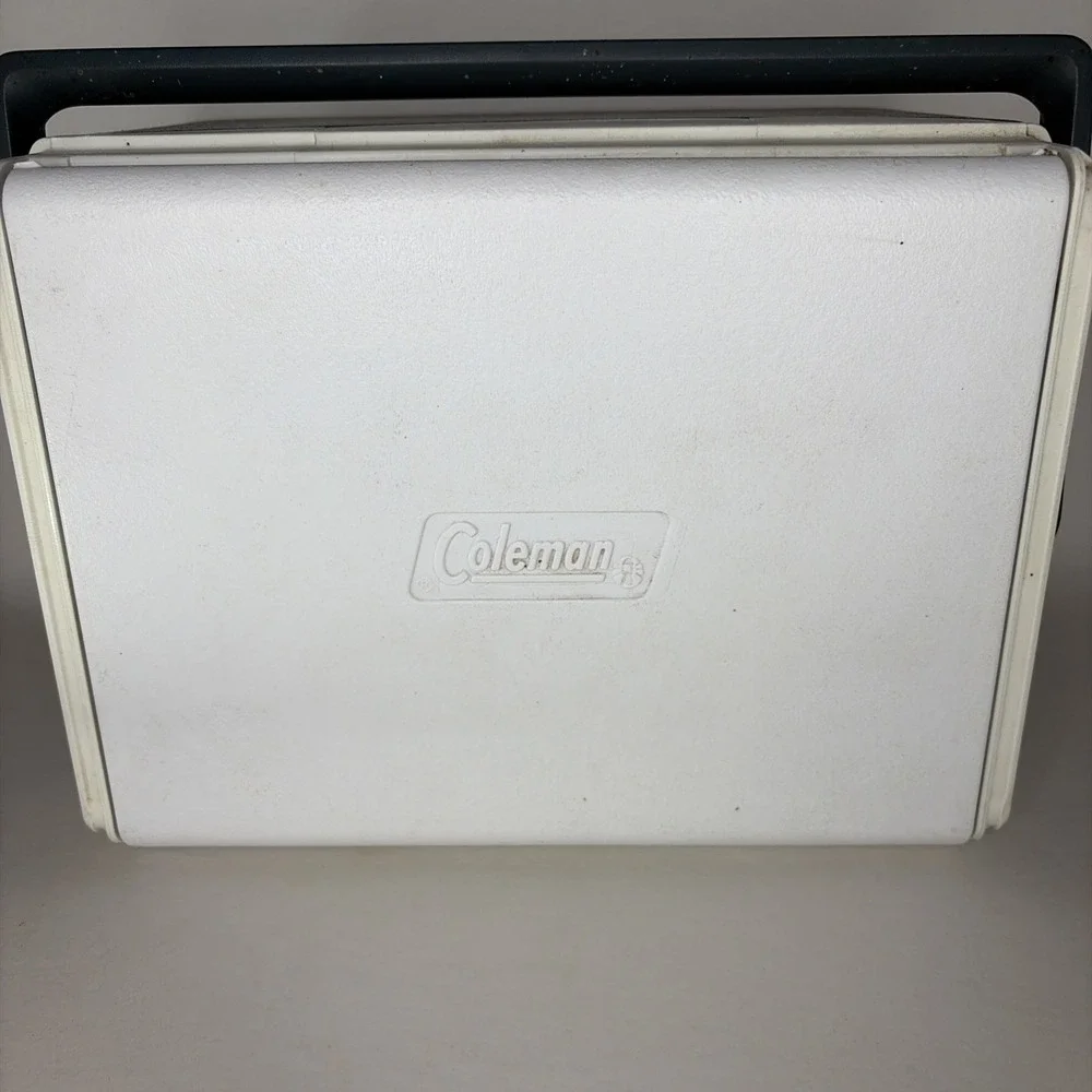 Vintage Coleman 6 Pk 5 Qt Lunch Box Dark Green White Cooler Model 5205